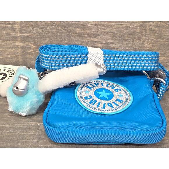 Kipling Tally Crossbody Eager Blue Fun Phone Bag - Picture 2 of 7